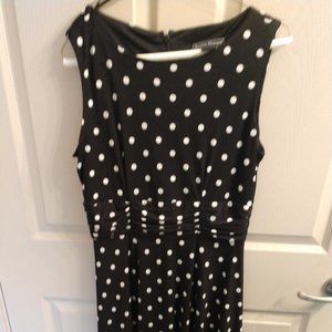 Jessica Howard Black White Polka Dot Dress